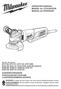 Manual Milwaukee 6161-30 Angle Grinder