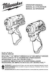 Manual de uso Milwaukee 2553-20 Llave de impacto