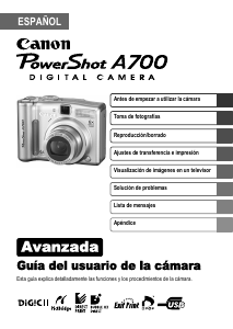 Manual de uso Canon PowerShot A700 Cámara digital