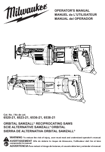 Handleiding Milwaukee 6520-21 Reciprozaag