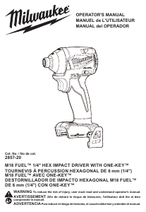 Manual Milwaukee 2857-20 Screw Driver
