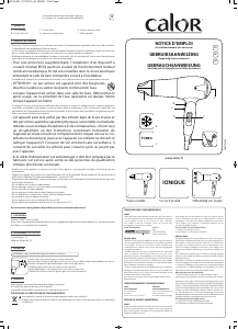 Mode d’emploi Calor CV7720CO Expertise Pro Sèche-cheveux