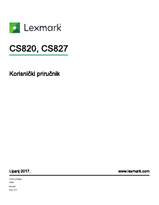 Priručnik Lexmark CS827 Pisač