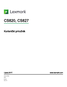 Priručnik Lexmark CS820 Pisač