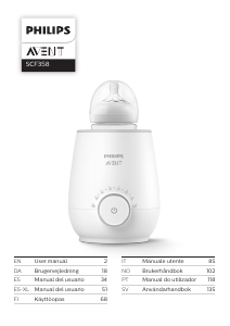 Manual Philips SCF358 Avent Aquecedor de biberões