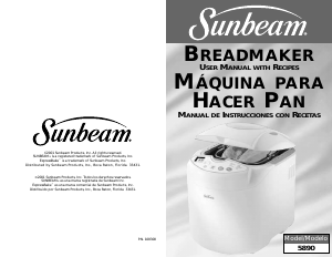 Manual Sunbeam 5890 Bread Maker