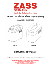 Manual Zass ZBM 03 Mașina de pâine