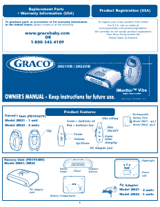 Manual de uso Graco 2M22VIB iMonitor Vibe Vigilabebés