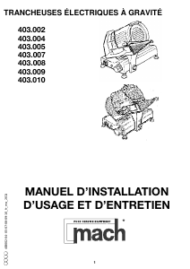 Mode d’emploi Mach 403.009 Trancheuse