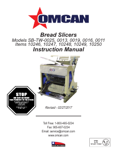 Manual Omcan SB-TW-0019 Bread Slicer