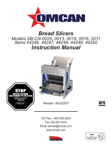 Manual Omcan SB-CN-0019 Bread Slicer