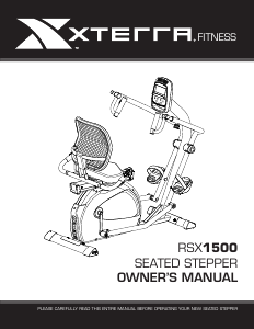 Manual XTERRA Fitness RSX1500 Exercise Bike