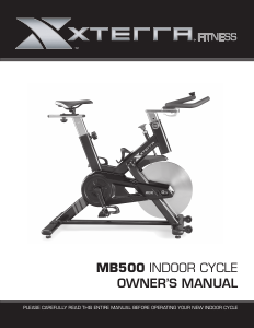 Manual XTERRA Fitness MB500 Exercise Bike
