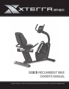 Manual XTERRA Fitness SB2.5 Exercise Bike