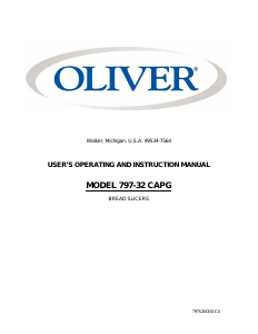 Handleiding Oliver 797-32 CAPG Broodsnijmachine