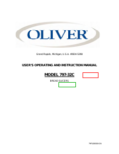 Handleiding Oliver 797-32C Broodsnijmachine