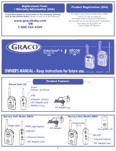 Manual de uso Graco 2M02 UltraClear Vigilabebés