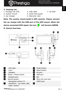 Handleiding Prestigio RoadRunner 530A5GPS Actiecamera