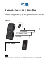 Brugsanvisning Alcoscan ACE II Alkometer