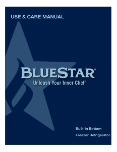 Manual BlueStar BBB36R2 Fridge-Freezer