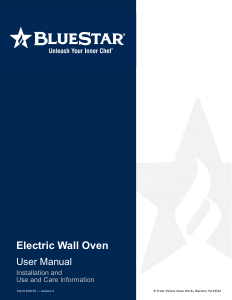 Manual BlueStar BSEWO30SDV3 Oven