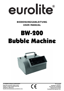 Bedienungsanleitung Eurolite BW-200 Seifenblasenmaschine