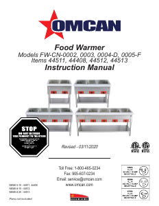 Handleiding Omcan FW-CN-0003 Buffetwarmer