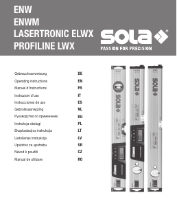 Mode d’emploi SOLA ELWX Lasertronic Niveau à bulle