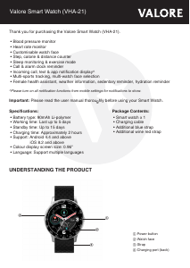 Handleiding Valore VHA-21 Smartwatch