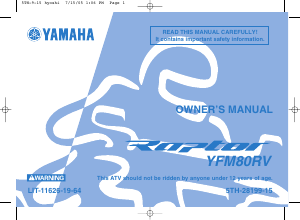 Handleiding Yamaha Raptor YFM80RV (2005) Quad