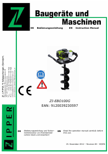 Manual Zipper ZI-EBO100G Earth Auger