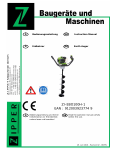 Manual Zipper ZI-EBO100H-1 Earth Auger