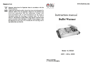 Manual NJ Commerce NJ 9003A Buffet Warmer