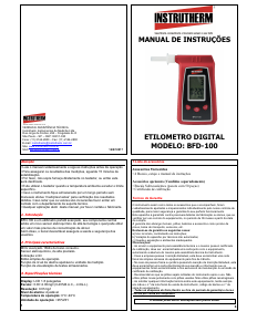 Manual Instrutherm BFD-100 Etilômetro