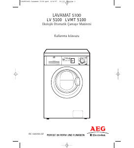 Kullanım kılavuzu AEG-Electrolux LVMT5100 Çamaşır makinesi