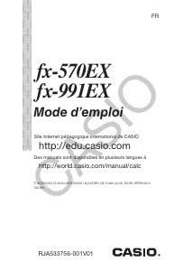 Mode d’emploi Casio FX-570EX Calculatrice