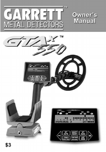 Manual Garrett GTAx 550 Metal Detector