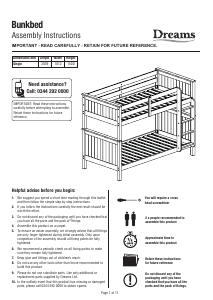 사용 설명서 Dreams Hutchin 벙크 베드