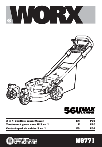 Manual Worx WG771 Lawn Mower