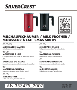 Návod SilverCrest SMAS 500 B2 Napeňovač mlieka