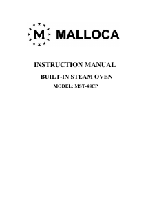 Hướng dẫn sử dụng Malloca MST-48CP Lò nướng
