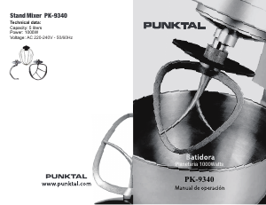 Manual de uso Punktal PK-9340 Batidora de pie