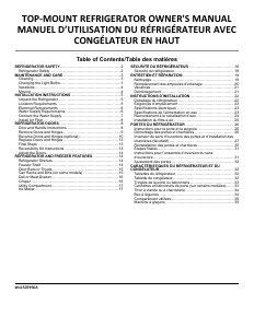 Mode d’emploi Whirlpool WRT104TFDB Réfrigérateur combiné