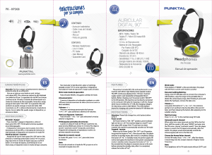 Manual de uso Punktal PK-HP308 Auriculares
