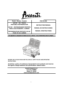 Manual Avanti PDR75L34G Cool Box