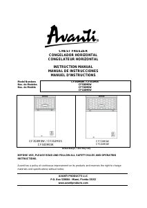 Mode d’emploi Avanti CF104M0W Congélateur