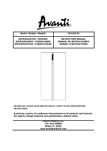 Manual de uso Avanti FFS157L3S Frigorífico combinado