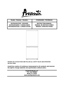 Handleiding Avanti FFBM92H0W Koel-vries combinatie