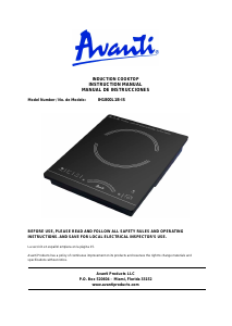 Manual de uso Avanti IH1800L1B-IS Placa
