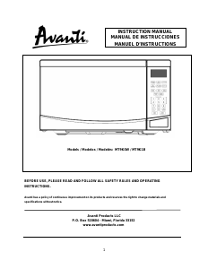 Mode d’emploi Avanti MT9K1B Micro-onde